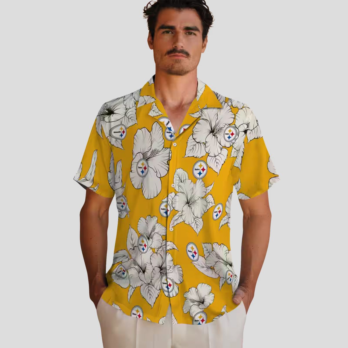 Pittsburgh Steelers Hibiscus Blooms Hawaiian Shirt, Best Summer Vacation Outfit