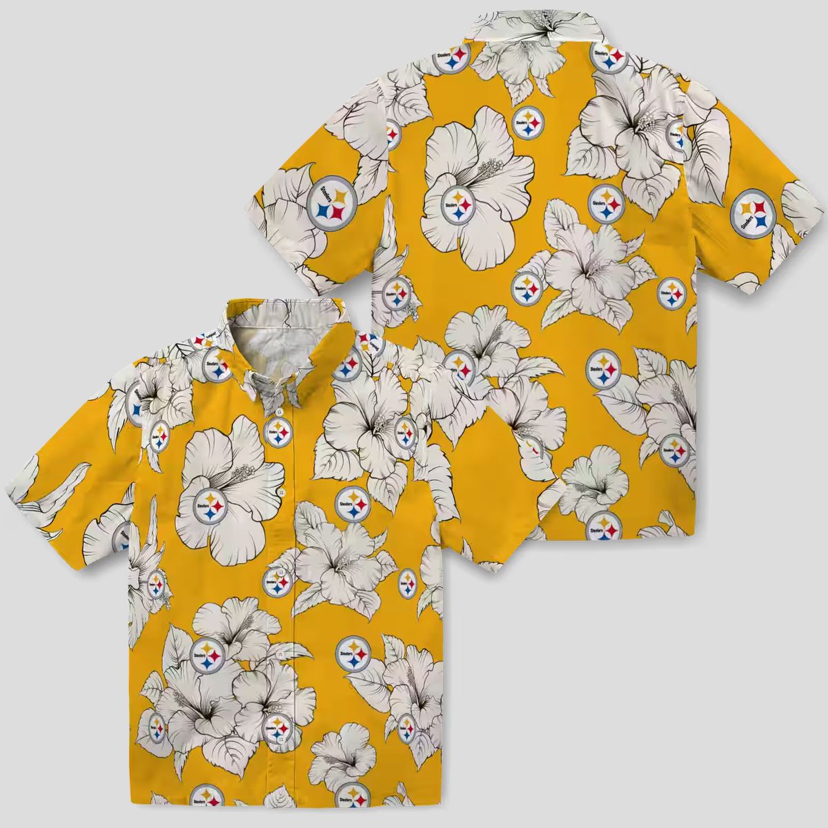 Pittsburgh Steelers Hibiscus Blooms Hawaiian Shirt, Best Summer Vacation Outfit