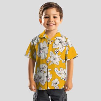 Pittsburgh Steelers Hibiscus Blooms Hawaiian Shirt, Best Summer Vacation Outfit
