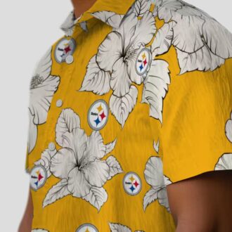Pittsburgh Steelers Hibiscus Blooms Hawaiian Shirt, Best Summer Vacation Outfit