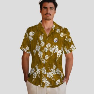 Pittsburgh Steelers Hibiscus Clusters Aloha Shirt, Summer Hawaiian Outfit