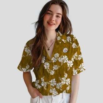 Pittsburgh Steelers Hibiscus Clusters Aloha Shirt, Summer Hawaiian Outfit