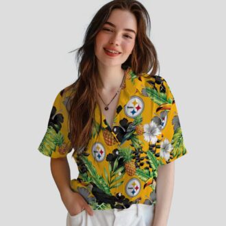 Pittsburgh Steelers Hibiscus Pineapple Shirt - Tropical Toucan Aloha Hawaiian Style