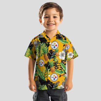 Pittsburgh Steelers Hibiscus Pineapple Shirt - Tropical Toucan Aloha Hawaiian Style