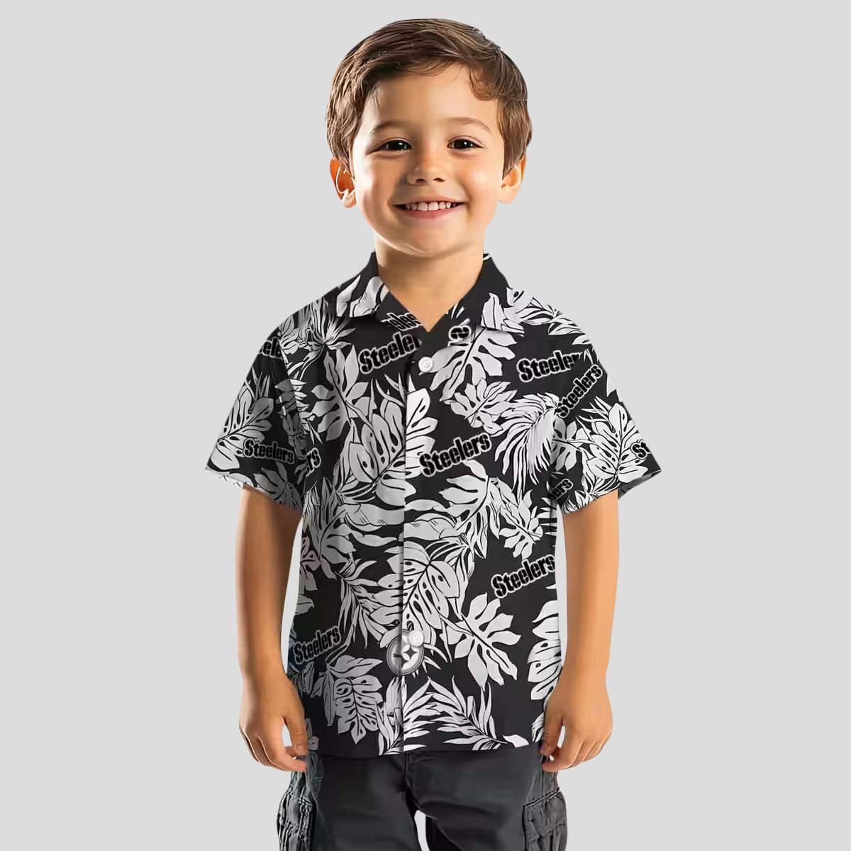 Pittsburgh Steelers Monstera Leaf Hawaiian Shirt, Tropical Beach Shirt for Fans