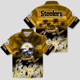 Pittsburgh Steelers Tropical Shirt - Summer Gold Canoe Hawaiian Style