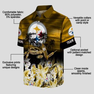 Pittsburgh Steelers Tropical Shirt - Summer Gold Canoe Hawaiian Style