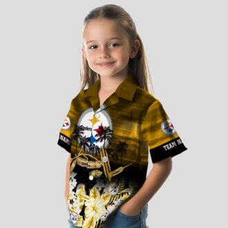 Pittsburgh Steelers Tropical Shirt - Summer Gold Canoe Hawaiian Style