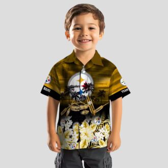 Pittsburgh Steelers Tropical Shirt - Summer Gold Canoe Hawaiian Style