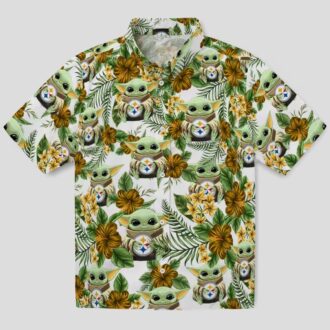 Pittsburgh Steelers Yoda Green Hawaiian Shirt, NFL Tropical Summer Outfit for Men