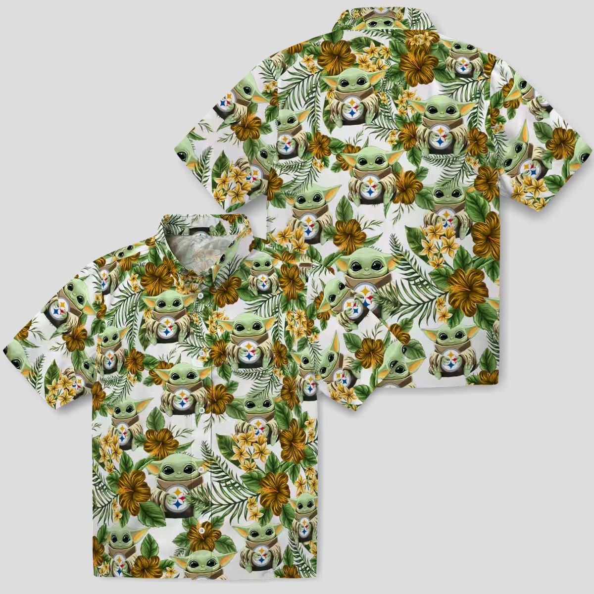 Pittsburgh Steelers Yoda Green Hawaiian Shirt, NFL Tropical Summer Outfit for Men