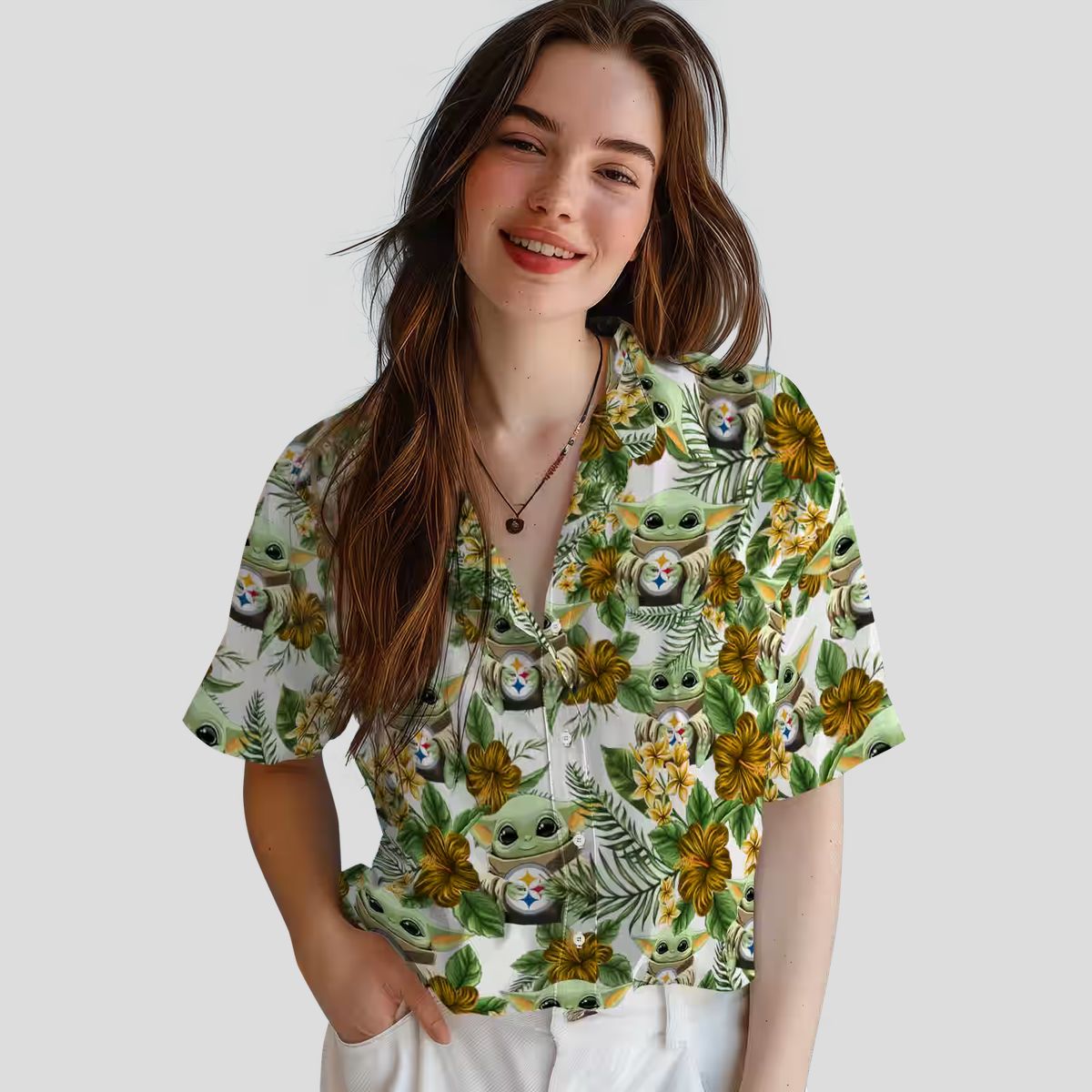Pittsburgh Steelers Yoda Green Hawaiian Shirt, NFL Tropical Summer Outfit for Men