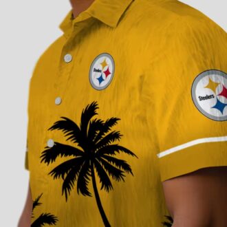 Steelers Beach Sunset Hawaiian Shirt, NFL Tropical Vacation Shirt for Fans