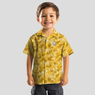 Steelers Gold Leaf Hawaiian Shirt, NFL Tropical Aloha Shirt for Men & Fans