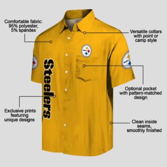 Steelers Stuart Minion Gold Hawaiian Shirt, NFL Team Aloha Shirt for Game Day & Vacation