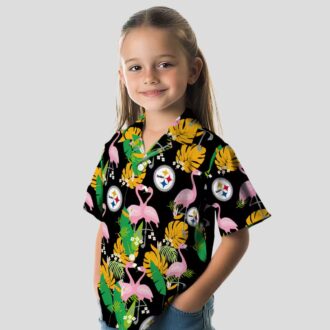 Women's Pittsburgh Steelers Aloha Shirt, Foliage Gold Green Hawaiian Shirt