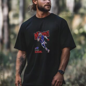 Kaboom Damar Hamlin Buffalo Bills NFL T-Shirt, Official Kaboom Art by Carl Cordes