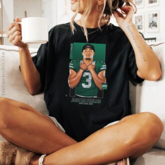 Justin Fields New York Jets QB T-Shirt - Perfect for True NY Fans