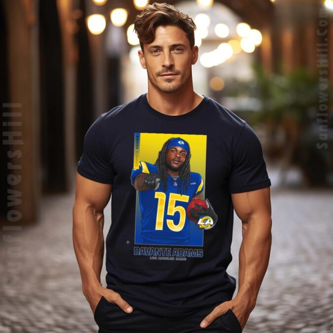 Los Angeles Rams Davante Adams #15 Art Tee Shirt - NFL Fan Gear for Rams Nation