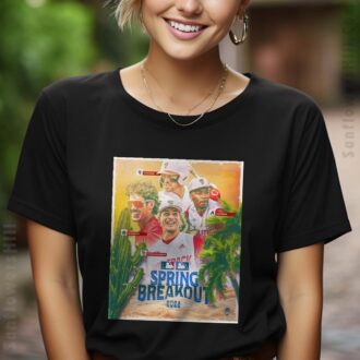 2025 MLB Spring Breakout NC State Wolfpack Baseball Poster T-Shirt with Cozart, Serrano III, Butterworth, Groover