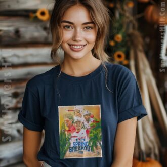 2025 MLB Spring Breakout NC State Wolfpack Baseball Poster T-Shirt with Cozart, Serrano III, Butterworth, Groover