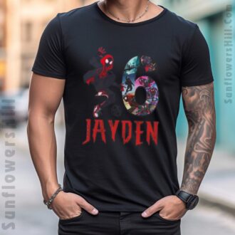 Miles Morales Spiderman Birthday T-Shirt - Custom Name & Age Gift for Kids