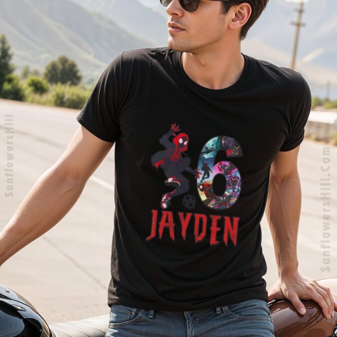 Miles Morales Spiderman Birthday T-Shirt - Custom Name & Age Gift for Kids