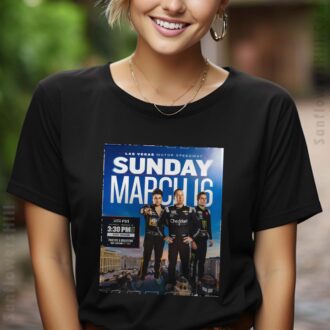 NASCAR Las Vegas Motor Speedway 2025 Poster T-shirt with Noah Gragson, Kyle Busch & Riley Herbst