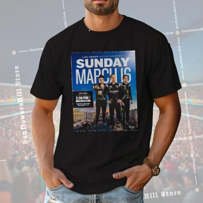 NASCAR Las Vegas Motor Speedway 2025 Poster T-shirt with Noah Gragson, Kyle Busch & Riley Herbst