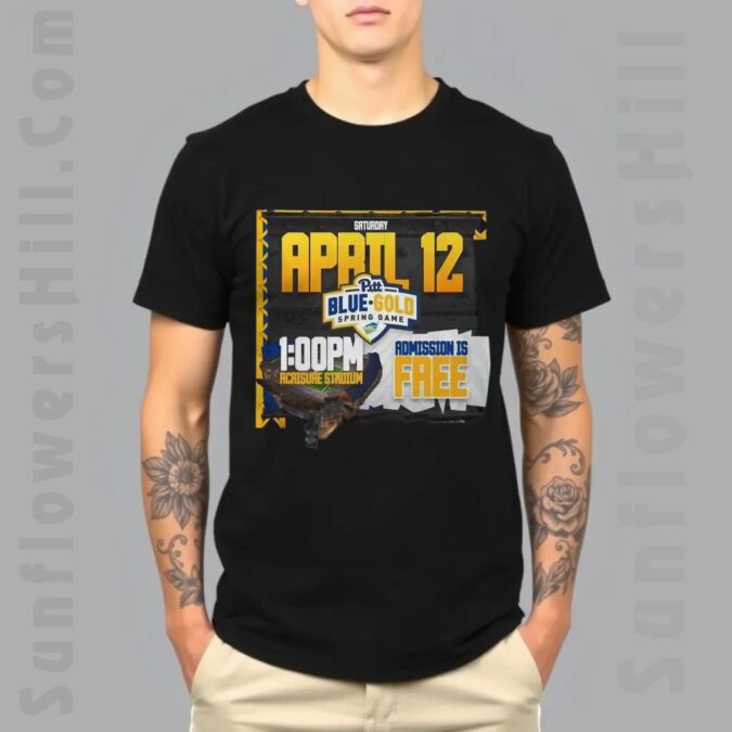 Pittsburgh Panthers Blue Gold Spring Game T-Shirt - Official 2025 April 12, Free Admission, Acrisure Stadium