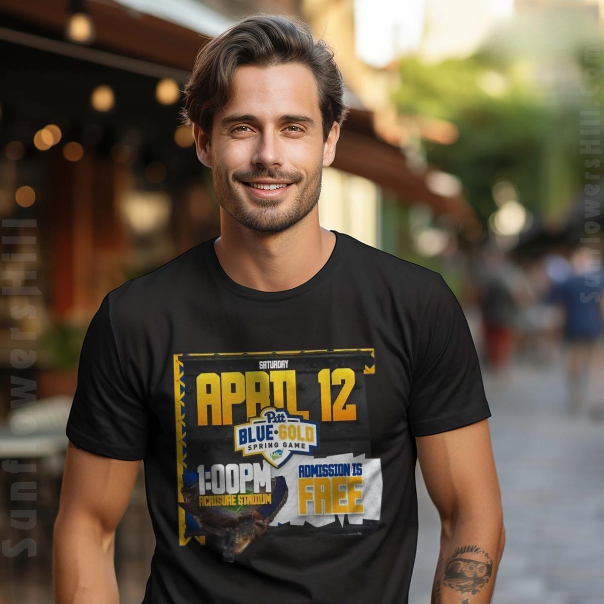 Pittsburgh Panthers Blue Gold Spring Game T-Shirt - Official 2025 April 12, Free Admission, Acrisure Stadium