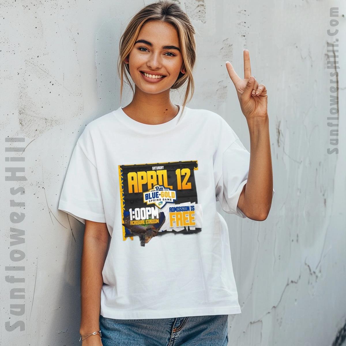 Pittsburgh Panthers Blue Gold Spring Game T-Shirt - Official 2025 April 12, Free Admission, Acrisure Stadium