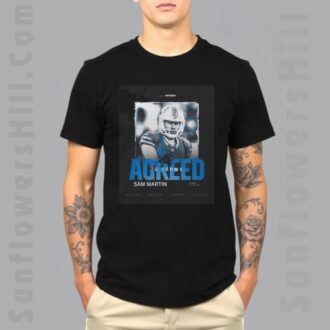 Carolina Panthers x Sam Martin T-Shirt - Agreement & Keep Pounding NFL Poster Design