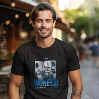 Carolina Panthers x Sam Martin T-Shirt - Agreement & Keep Pounding NFL Poster Design