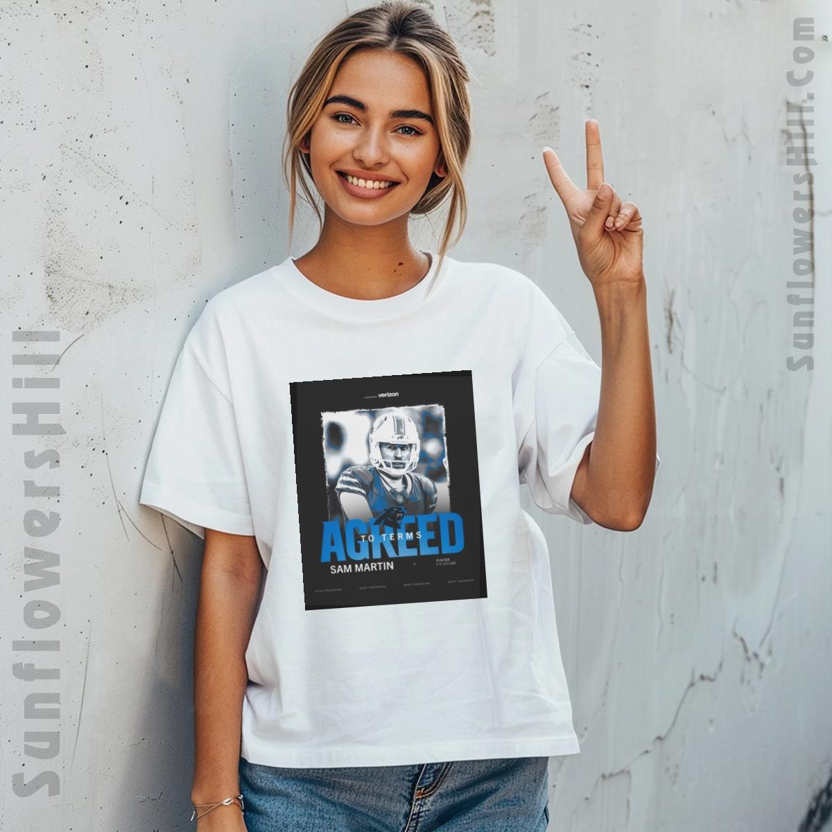 Carolina Panthers x Sam Martin T-Shirt - Agreement & Keep Pounding NFL Poster Design
