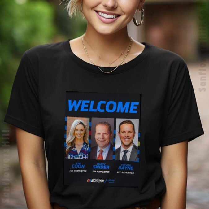 Dynamic Trio NASCAR Pit Reporters Poster T-Shirt - Welcome Trevor Bayne, Kim Coon & Marty Snider