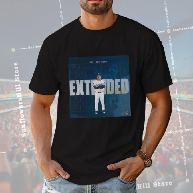 Los Angeles Dodgers World Series Champion Manager Dave Roberts 4-Year Contract T-Shirt