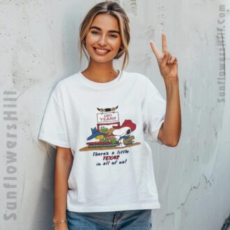 Texas in All of Us 150 Years T-shirt, Snoopy & Woodstock Art Tee for Fans
