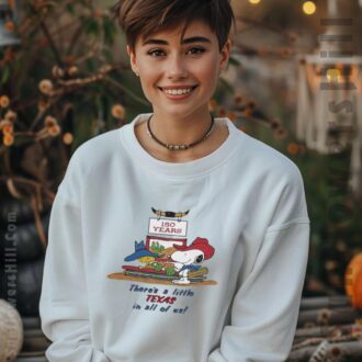 Texas in All of Us 150 Years T-shirt, Snoopy & Woodstock Art Tee for Fans
