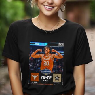Texas Longhorns vs Vanderbilt Commodores SEC 2025 Final Score 79-72 T-Shirt