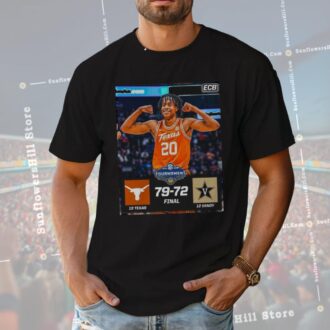 Texas Longhorns vs Vanderbilt Commodores SEC 2025 Final Score 79-72 T-Shirt