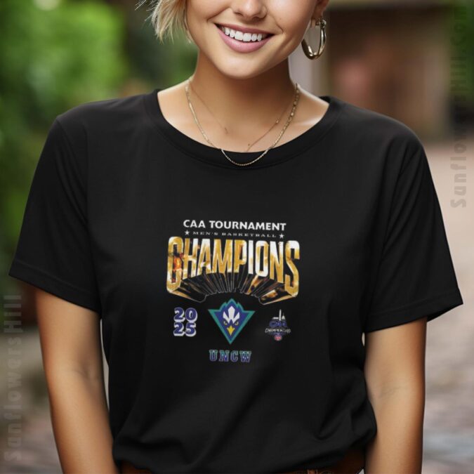 UNC Wilmington Seahawks 2025 CAA Champions T-Shirt - Official Retro Vintage Basketball Tee