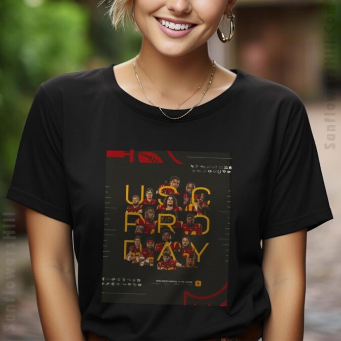 USC Trojans Pro Day 2025 T-Shirt - Poster Design Featuring Jamil Muhammad, Michael Lantz & Gavin Meyer
