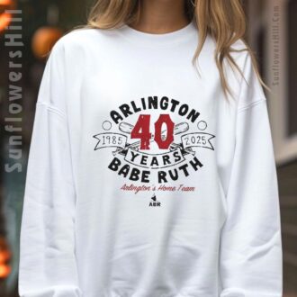 1985-2025 Arlington Babe Ruth 40 Years Anniversary T-Shirt, Classic Baseball Vintage Tee