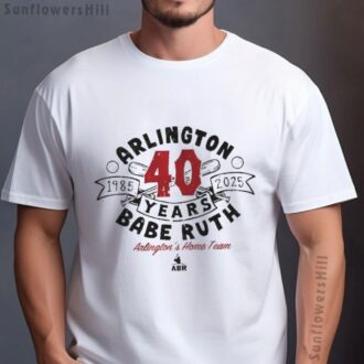 1985-2025 Arlington Babe Ruth 40 Years Anniversary T-Shirt, Classic Baseball Vintage Tee