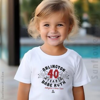 1985-2025 Arlington Babe Ruth 40 Years Anniversary T-Shirt, Classic Baseball Vintage Tee
