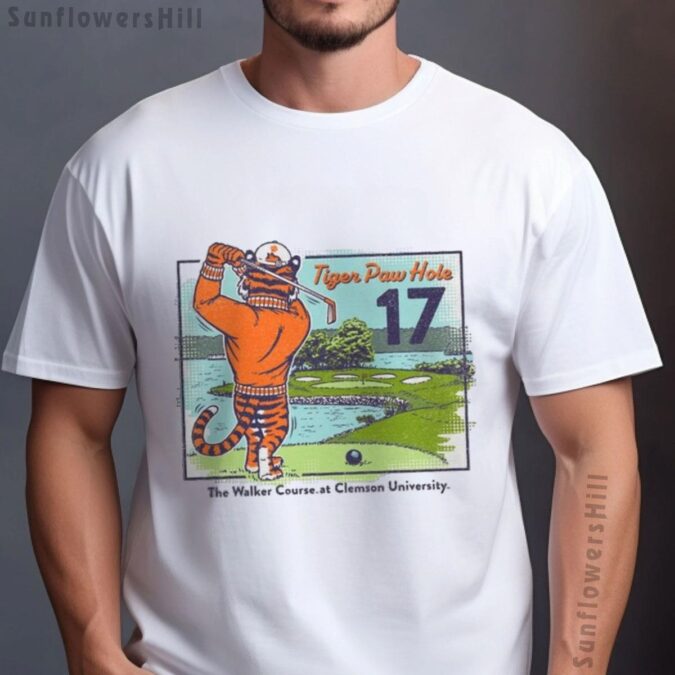 Clemson Tigers Tiger Paw Golf Course Painting Shirt - The Walker Course at Clemson University Design
