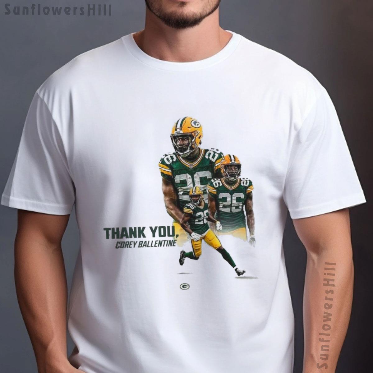 Corey Ballentine Green Bay Packers 2025 Thank You NFL Fan T-Shirt