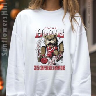Houston Cougars 2025 Conference Champions T-Shirt - Official Coogs House Mascot Artwork