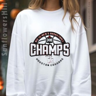 Houston Cougars NCAA Big 12 2025 Basketball Tournament Champions Locker Room T-shirt